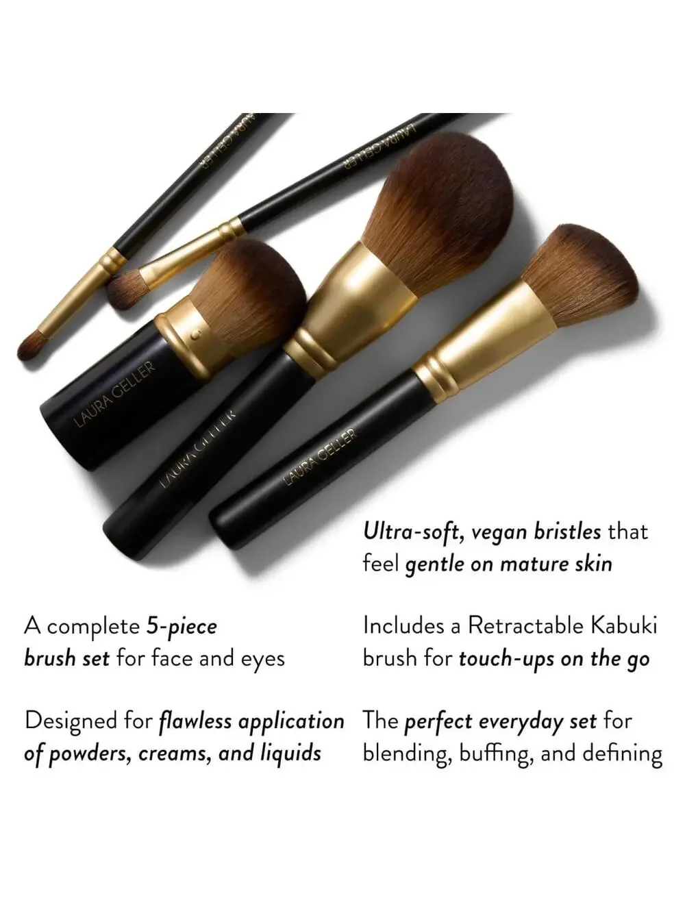 Laura Geller 5PC Full Face Makeup Brush Set - Picture 2 of 4